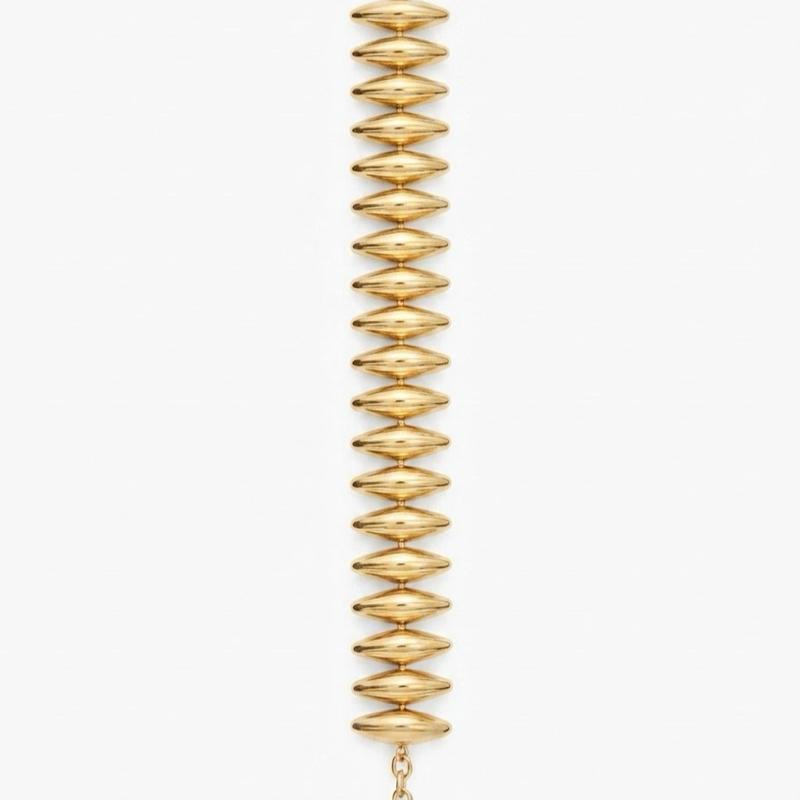 Bracciale Platinum in Acciaio con Design Elegante e Dettagli Dorati per un Look Raffinato