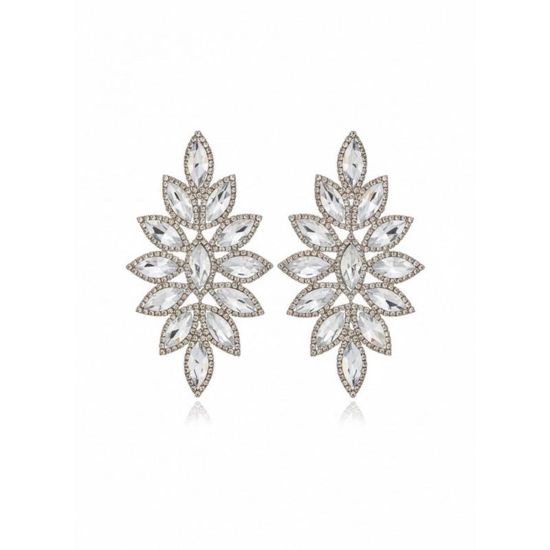 Orecchini CRYSTAL con Cascata di Cristalli Brillanti e Contorno di Micro-Pavé per Sposa e Eventi di Gala Accessorio Elegante per Occasioni Speciali