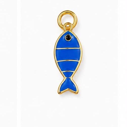 Fish Charm in Colori Vivaci in Acciaio per Collane e Bracciali Accessorio Moda per Gioielli