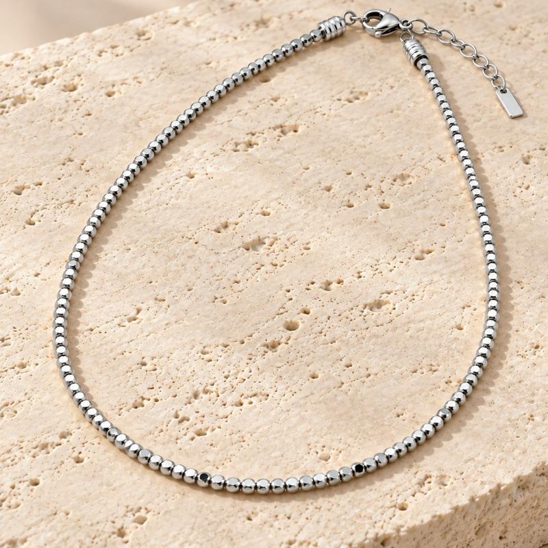 Collana Luccica in Acciaio 316L Smerigliata Effetto Luminoso Gold e Silver Waterproof Ipoallergenica Perfetta per Layering