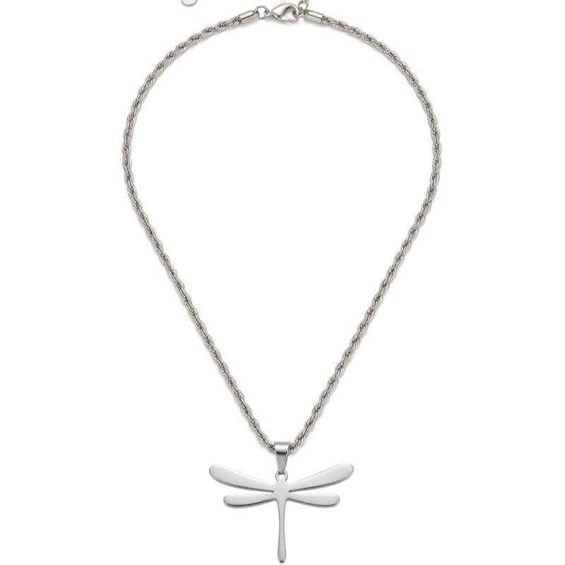 Collana Dragon Fly in Acciaio Inossidabile Eleganza Moderna Accessorio Versatile e Duraturo per Occasioni Casual e Formali