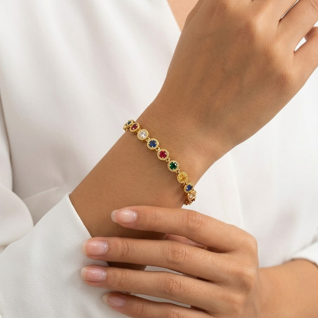 Bracciale Musa acciaio e zirconi