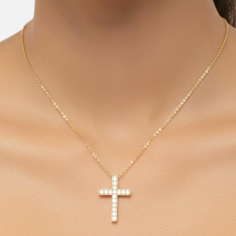 Collana PENELOPE con Pendente a Croce in Cubic Zirconia Gioiello Raffinato e Scintillante per Ogni Occasione Eleganza e Luminosità