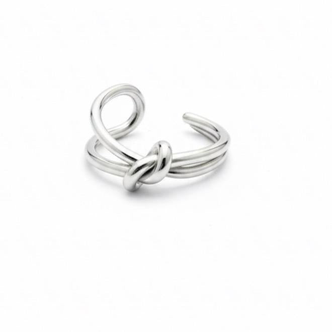 Anello Intreccio in Acciaio Design Elegante e Moderno per Donna Accessorio di Moda Unico