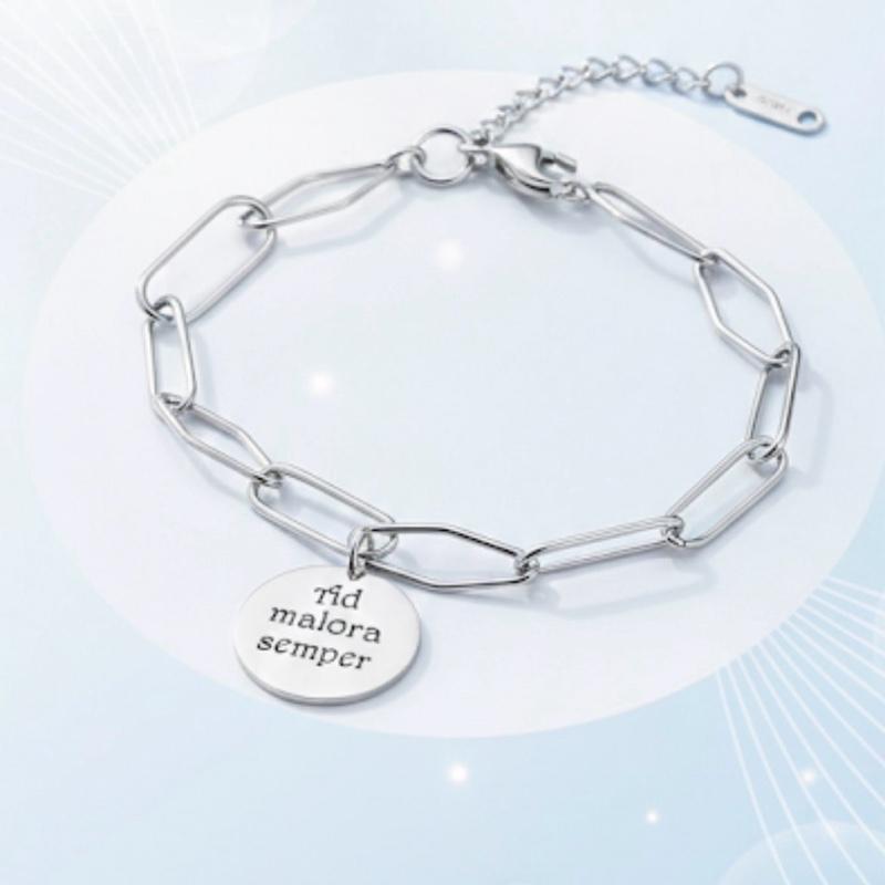 Bracciale Ad Maiora Semper in Acciaio Inox con Charm Personalizzato per Stile Elegante e Durabile Catena Elegante Simbolo di Forza e Crescita