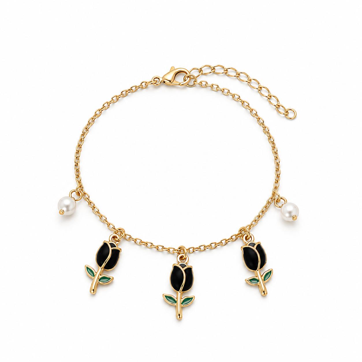 Bracciale Tulip con charm pendenti in acciaio