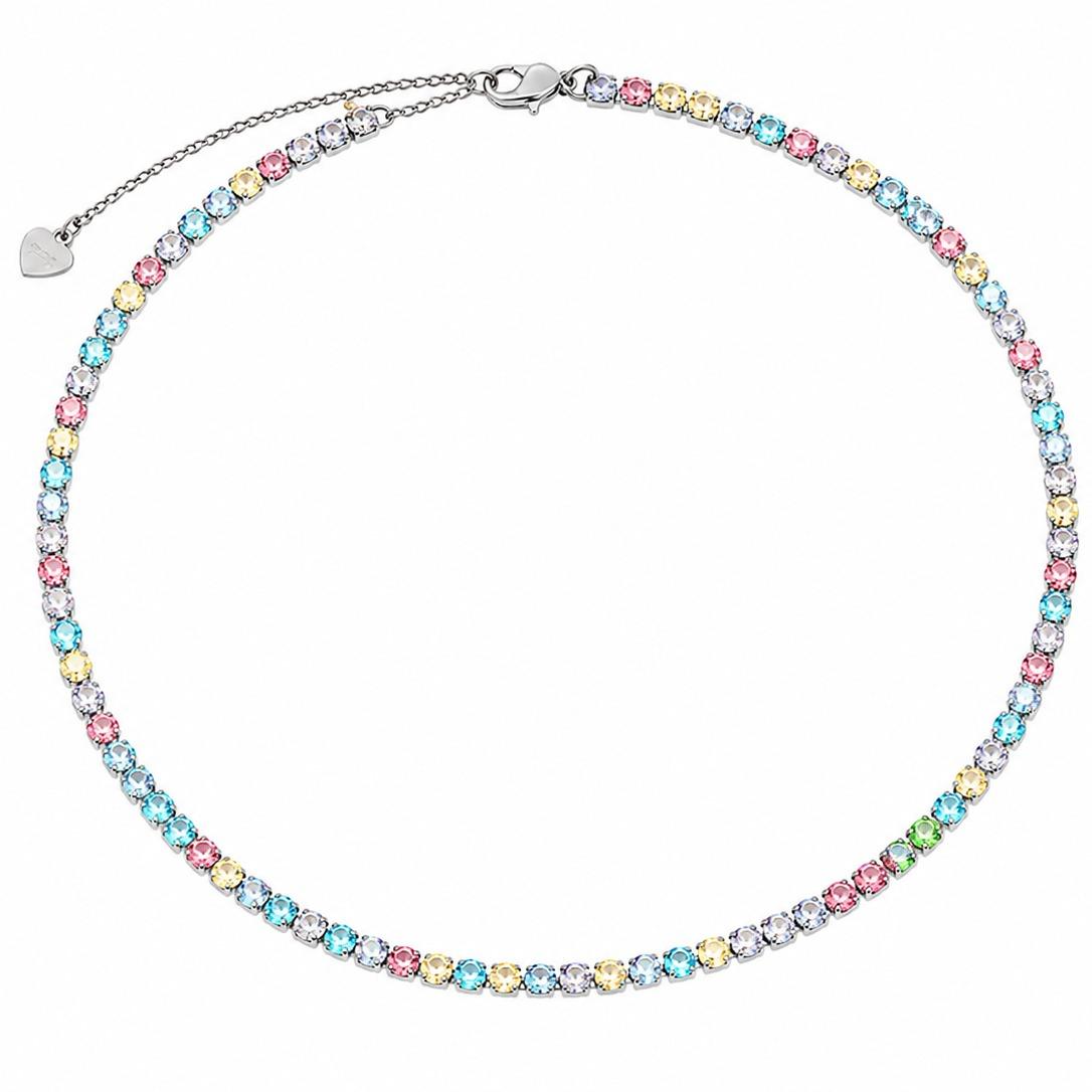 Girocollo Luce Pastel in acciaio e strass con cursore