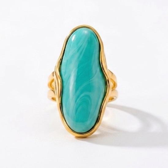 Anello Eterea in Acciaio e Pietra Regolabile Elegante e Versatile per Ogni Occasione
