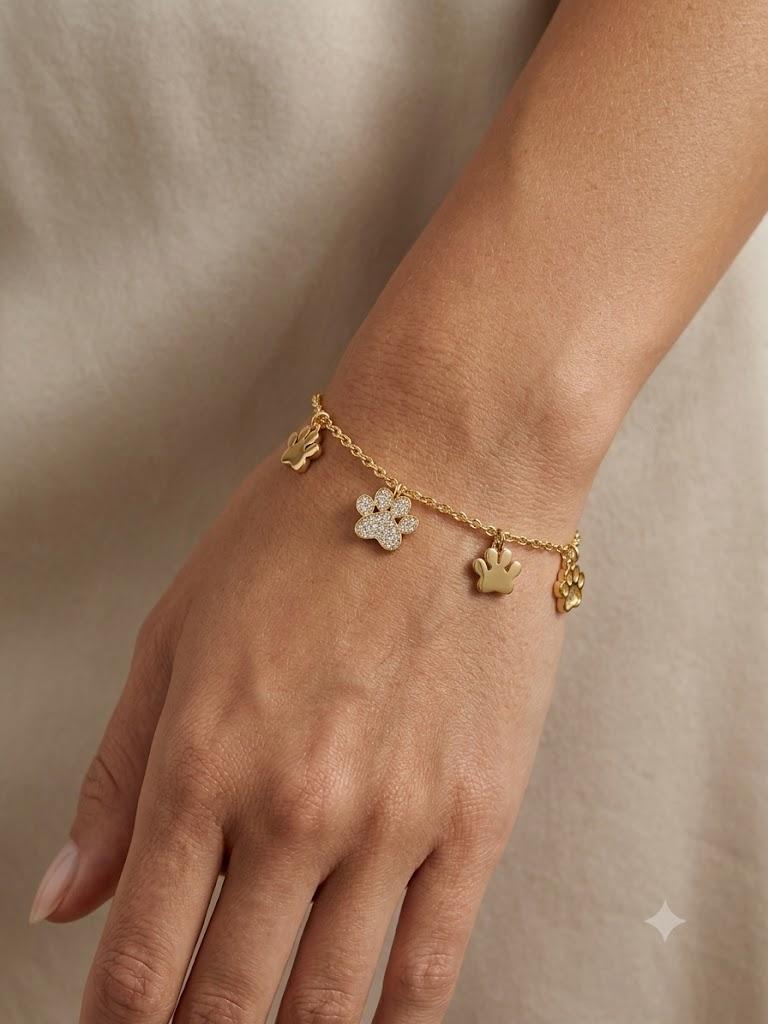 Bracciale Fido in acciaio con charms zampetta