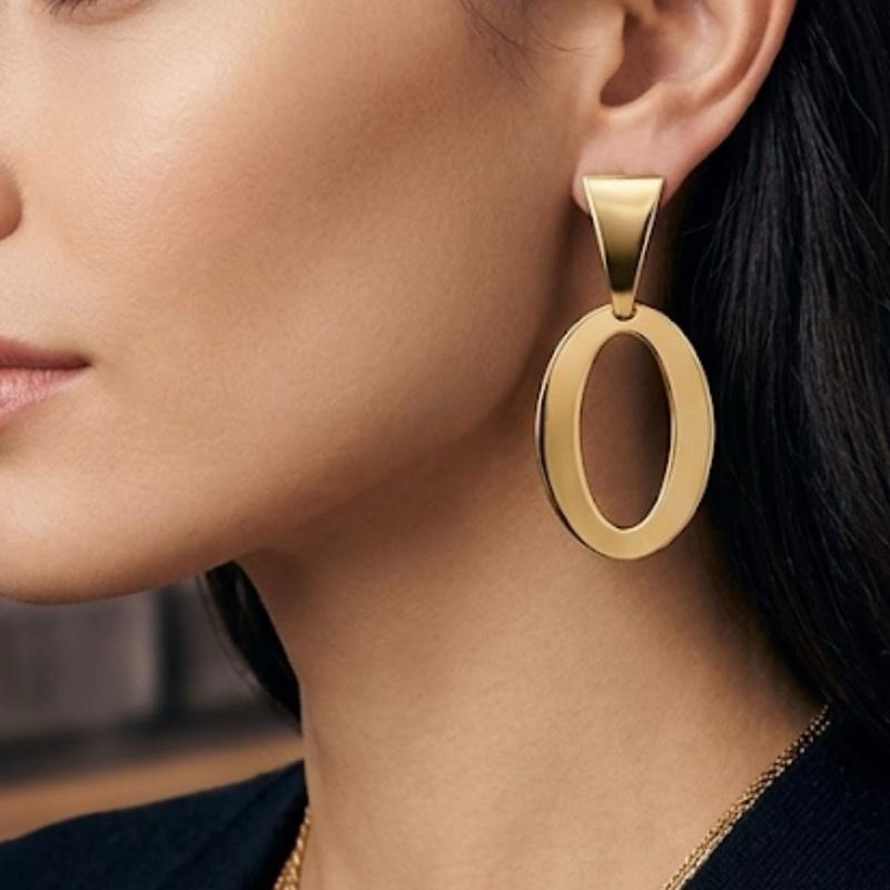 Orecchini Eclipse Collezione Golden in Acciaio con Design Elegante e Moderno per un Look Raffinato