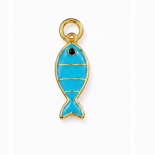 Fish Charm in Colori Vivaci in Acciaio per Collane e Bracciali Accessorio Moda per Gioielli