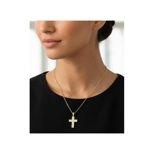 CL003 Collana NATALIE con Croce Zirconata Elegante e Luminosa Realizzata con Zirconi Brillanti per un Look Raffinato