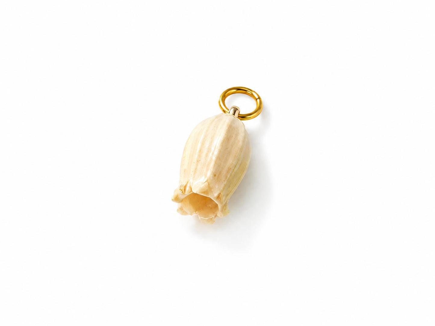 Charm bocciolo di Campanella vero fiore essiccato e resinato con base in acciaio perfetto per collane, orecchini, bracciali