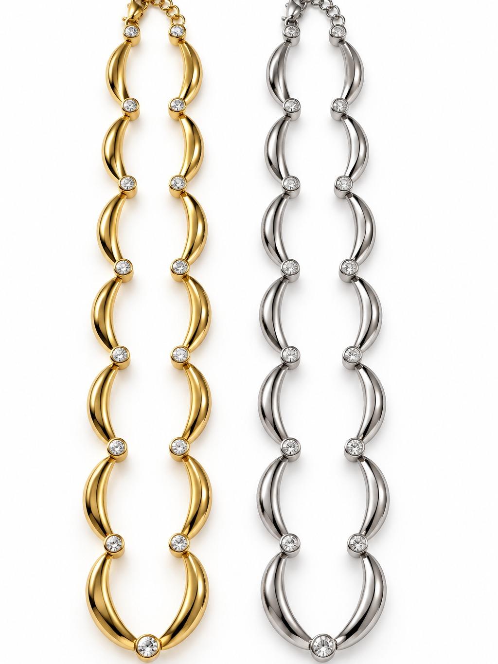 Collana Eterna acciaio e zirconi accessorize collanees tive