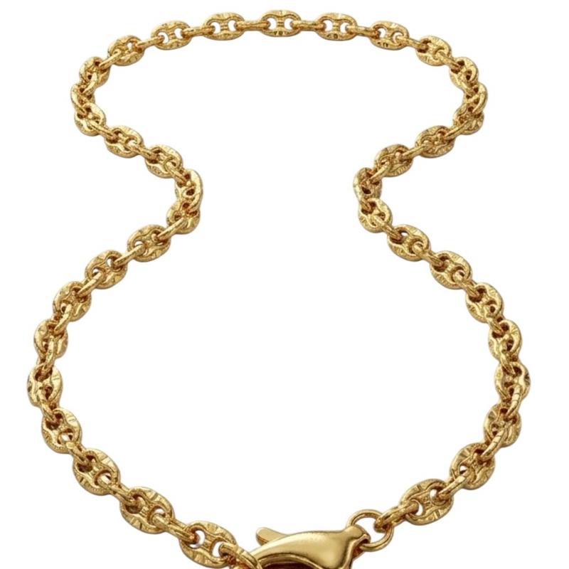 Collana Arianna in Acciaio Inossidabile con Chiusura Anteriore Versatile da Indossare da Sola con Charm Intercambiabili Oro Caldo e Argento Brillante