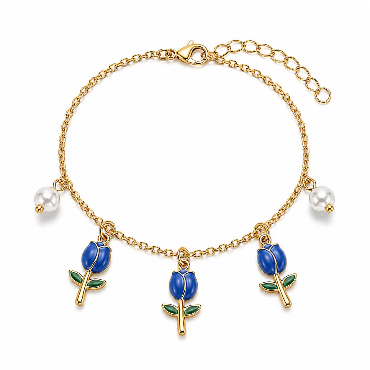 Bracciale Tulip con charm pendenti in acciaio