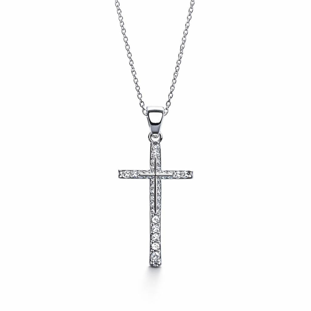 Collana Croce "Double Shine" in Cristalli