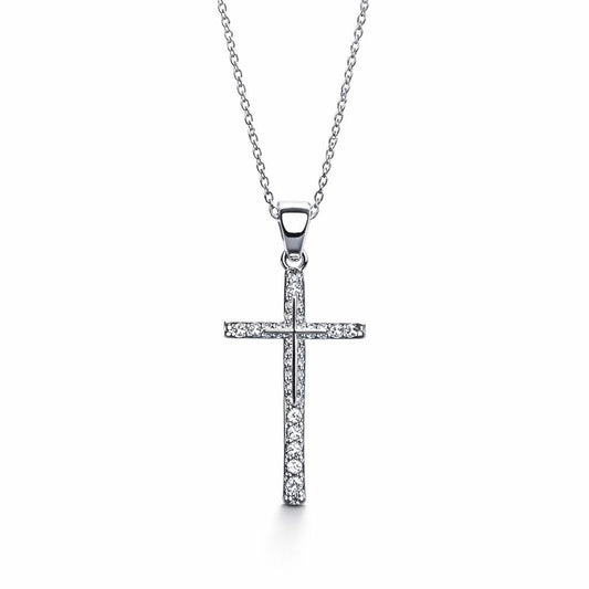 Collana Croce "Double Shine" in Cristalli