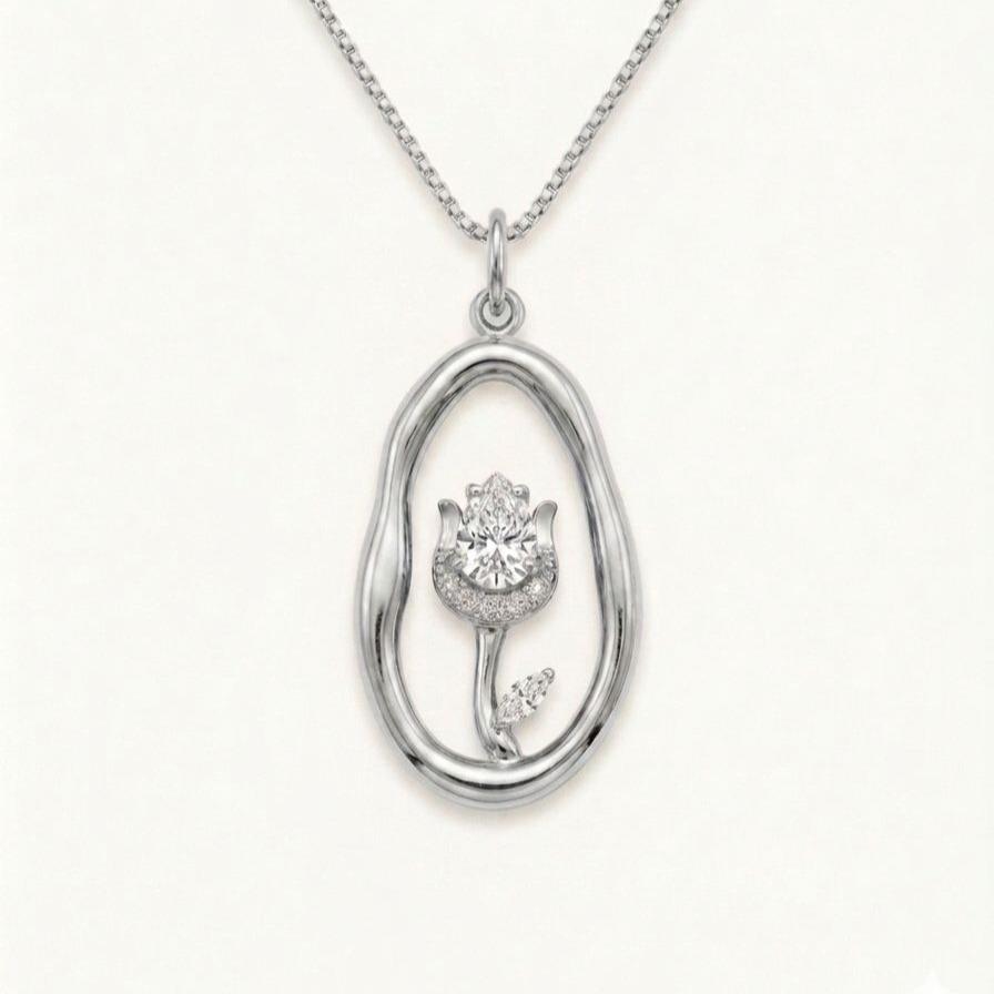 Collana Tulip: L’Eleganza Floreale Racchiusa in un Ovale