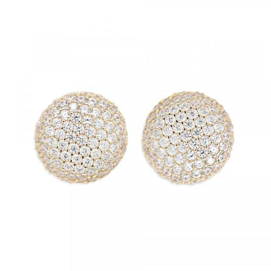 OR008 Orecchini SPARKLE clip in Oro con Pavé di Zirconi Brillanti e Chiusura a Clip per Comfort e Praticità