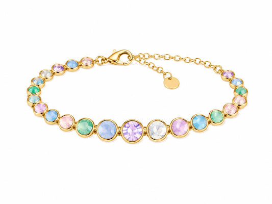 Bracciale Gemma Pastel in acciaio inossidabile e strass