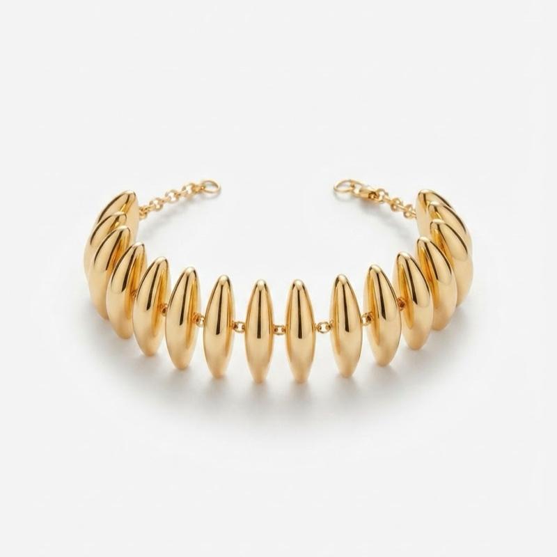 Bracciale Platinum in Acciaio con Design Elegante e Dettagli Dorati per un Look Raffinato