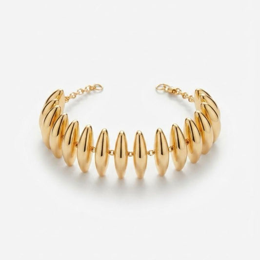 Bracciale Platinum in Acciaio con Design Elegante e Dettagli Dorati per un Look Raffinato