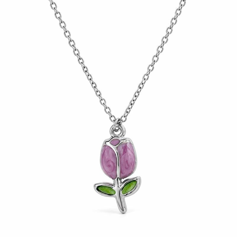 Collana Tulipano in acciaio  - Elegante Gioiello da Donna con Pendente a Forma di Tulipano