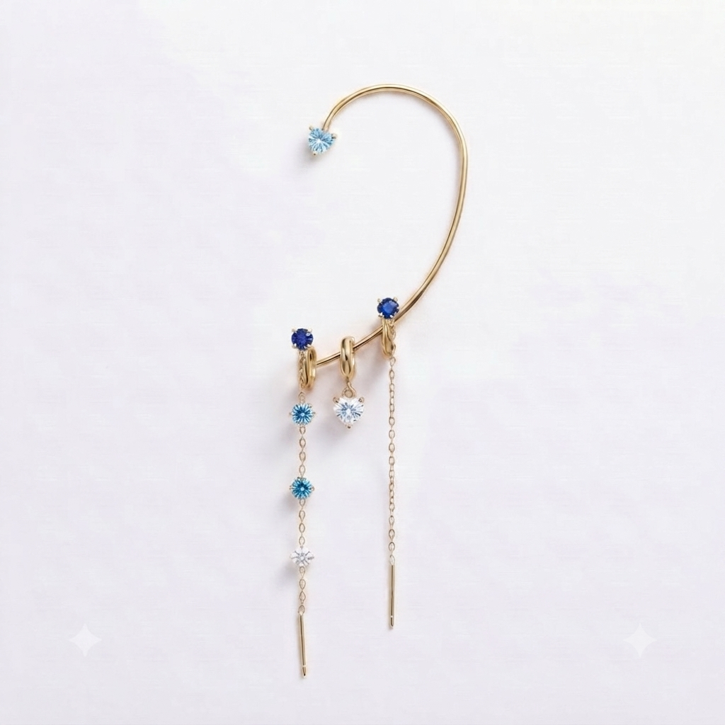 Ear Cuff Sandy in Acciaio e Zirconi