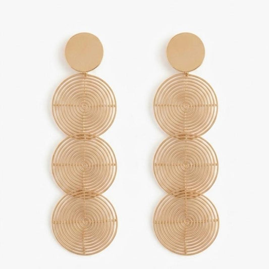 Orecchini Orbit Collezione Golden in Acciaio Design Elegante con Cerchi Intrecciati per un Look Moderno e Raffinato