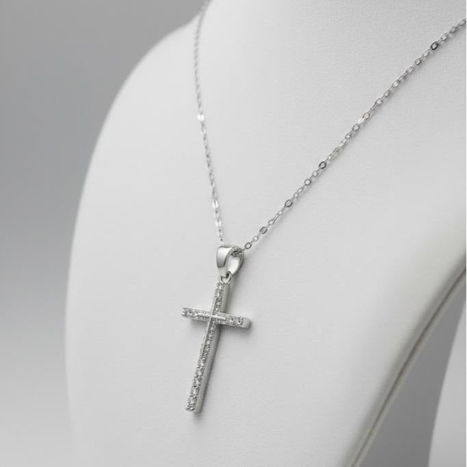 Collana Croce "Double Shine" in Cristalli