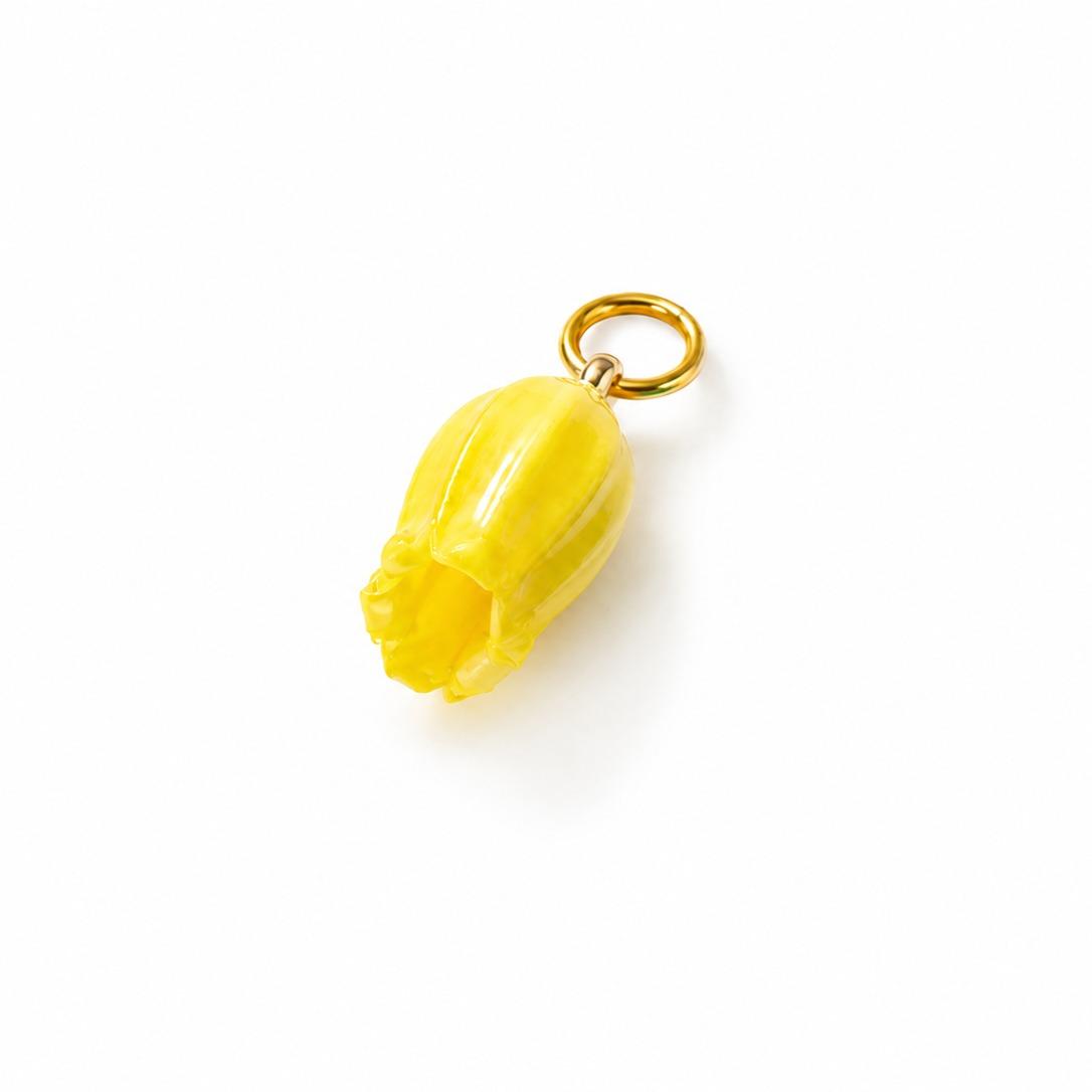 Charm bocciolo di Campanella vero fiore essiccato e resinato con base in acciaio perfetto per collane, orecchini, bracciali