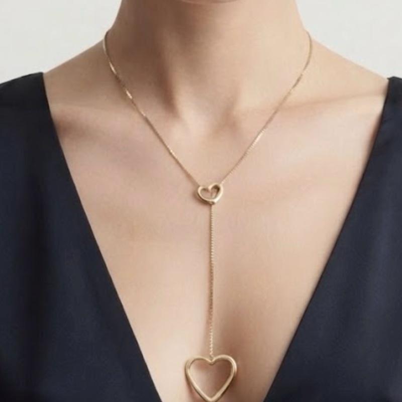 Collana Saliscendi Cuore in acciaio