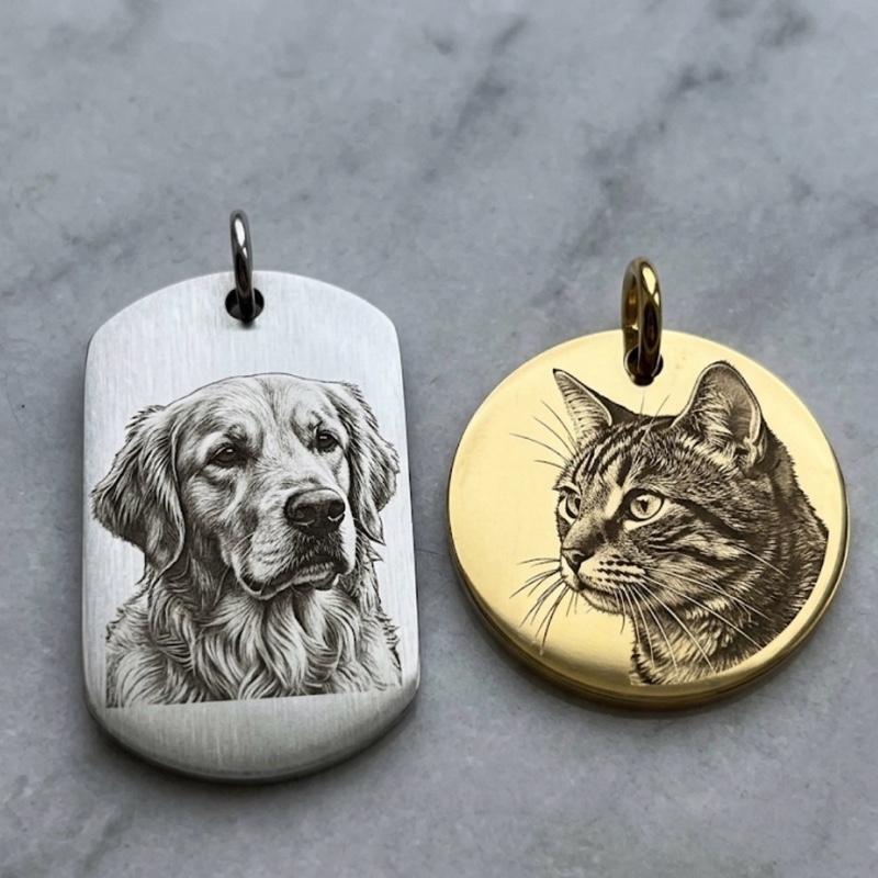 Collana con Targhetta Personalizzata con Foto per Persone e Animali Design Unico e Dettagliato