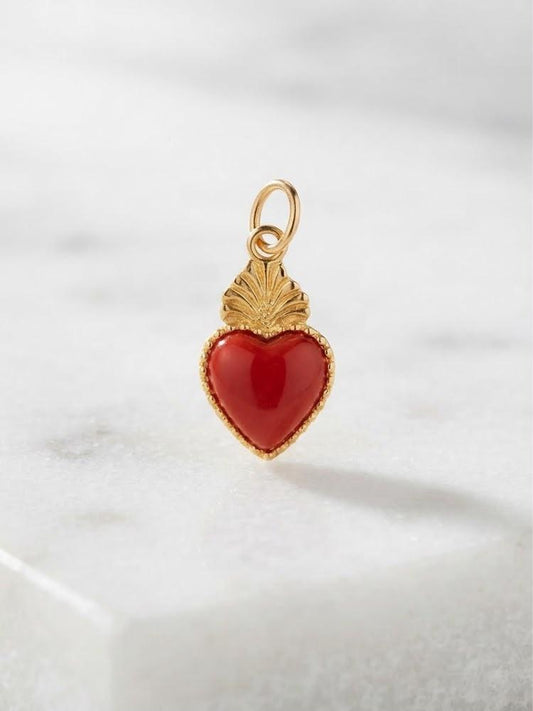 Charm Cuore Sacro in acciaio