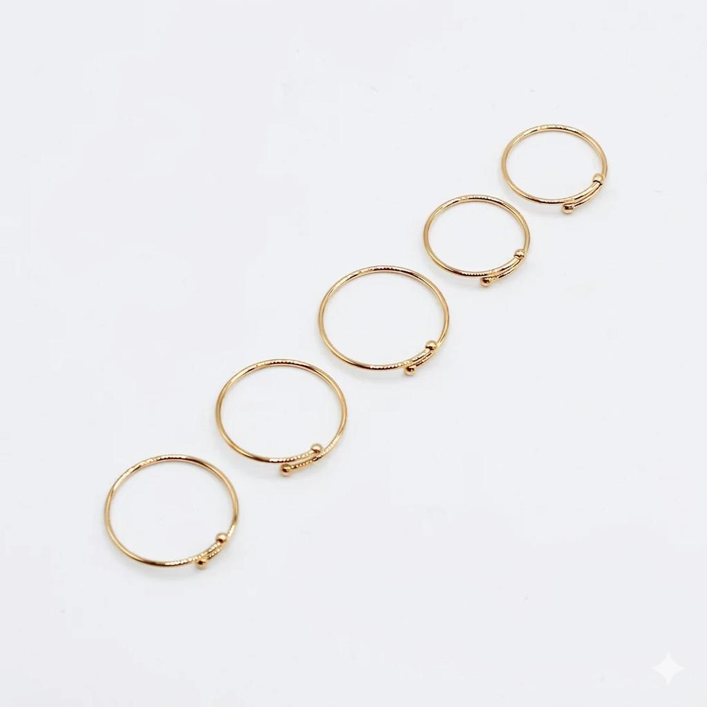 Set 5 Fedine Lisce Regolabili in Acciaio Inossidabile per Uso Versatile e Pratico Accessorio Essenziale