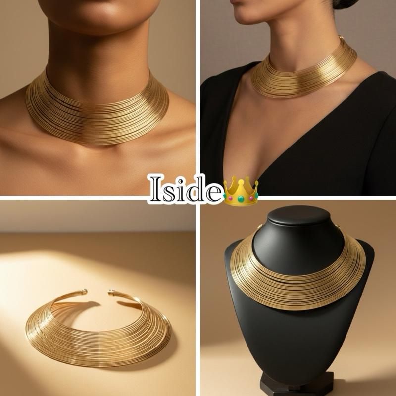 Choker Iside in Oro con Design Intrecciato per un Look Elegante e Moderno