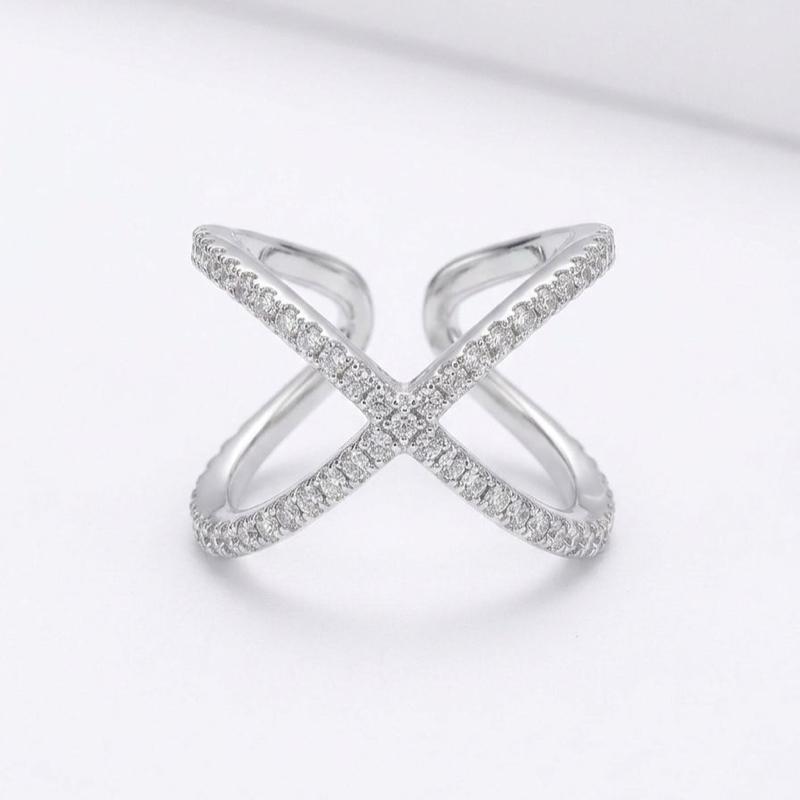 Anello Purezza in Acciaio con Pave' di Zirconi regolabile Elegante e Raffinato per Ogni Occasione Gioiello di Moda
