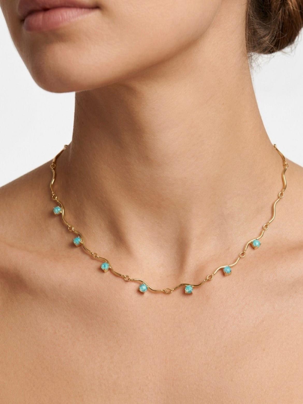 Collana Iris in acciaio inossidabile e zirconi versatile diventa anche chocker