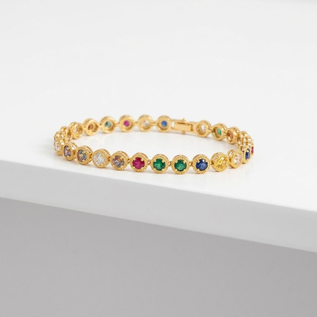 Bracciale Musa acciaio e zirconi