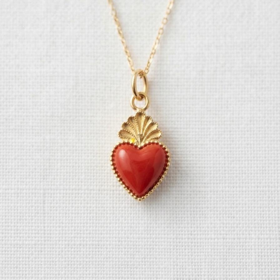 Charm Cuore Sacro in acciaio