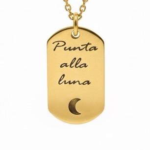 Collana Personalizzata Punta alla Luna in Acciaio Inossidabile con Design Luna Elegante e Durabile