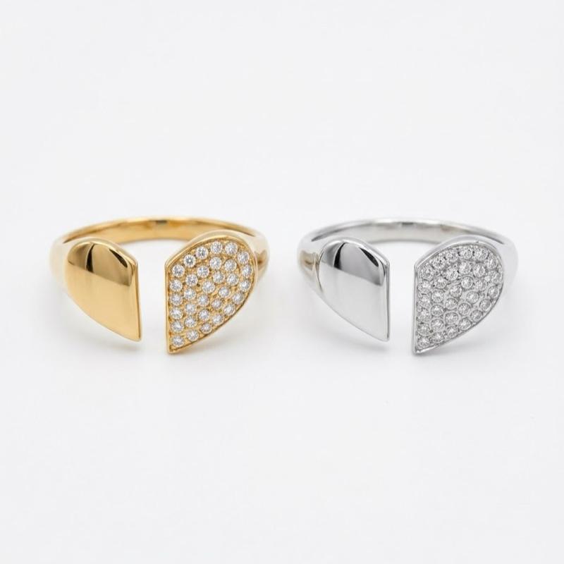 Anello Double Soul acciaio e zirconi