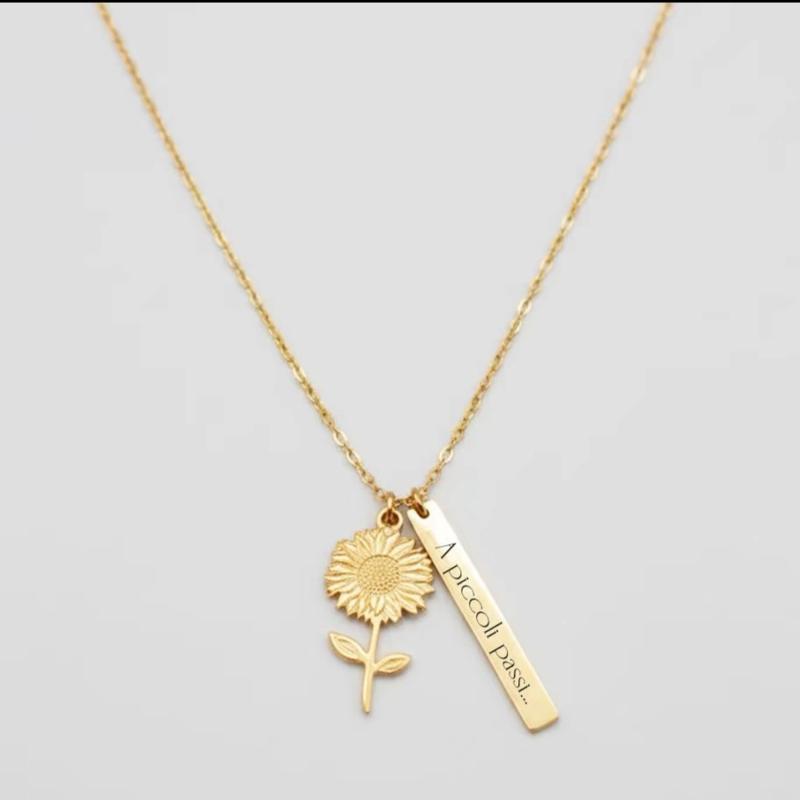 Collana Girasò in Acciaio Inossidabile Personalizzabile con Incisione per un Design Unico e Elegante