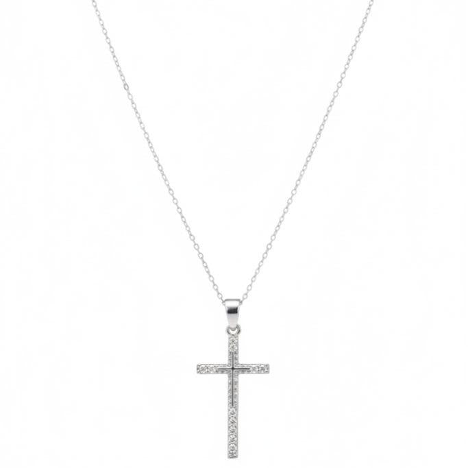 Collana Croce "Double Shine" in Cristalli