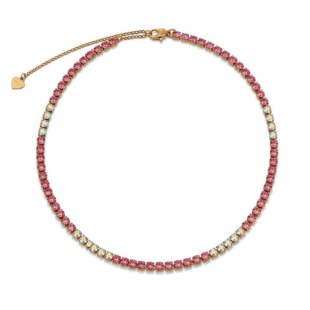 Girocollo Luce Pastel in acciaio e strass con cursore