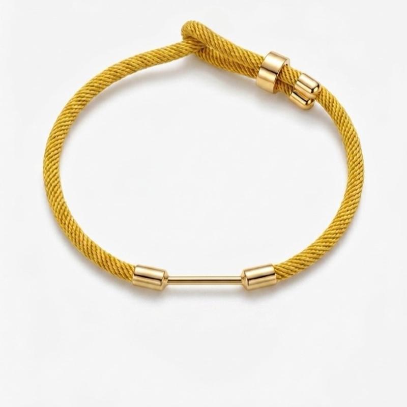 Bracciale Componibile in Corda e Acciaio fino a 4 Charms Ideale per Stile Unico senza Charms