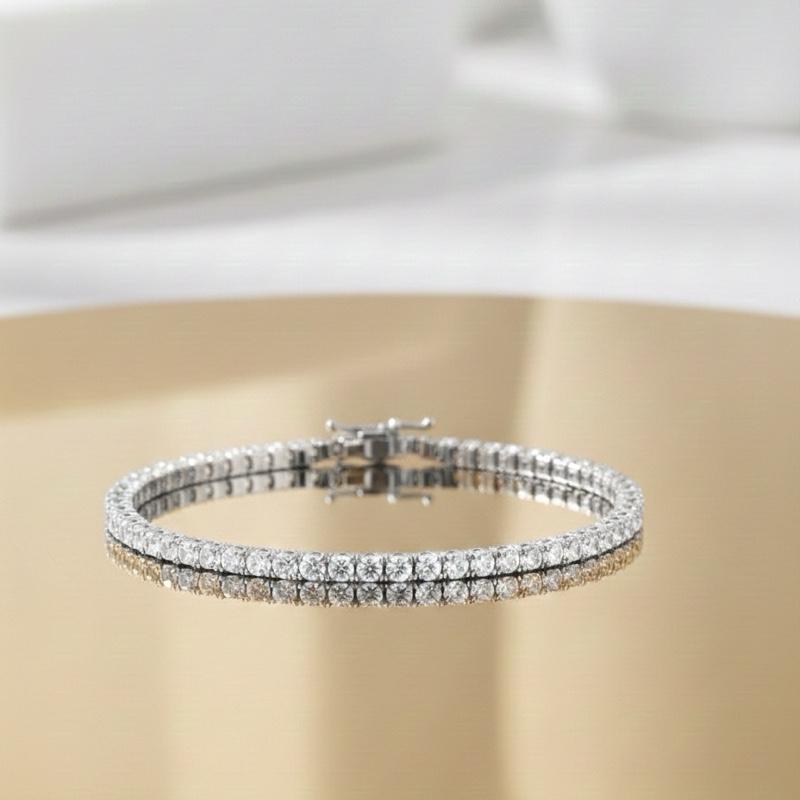 Bracciale Tennis in Acciaio Raffinato e Luminoso Classico Intramontabile con 4 Varianti di Colore per Adattarsi a Ogni Stile