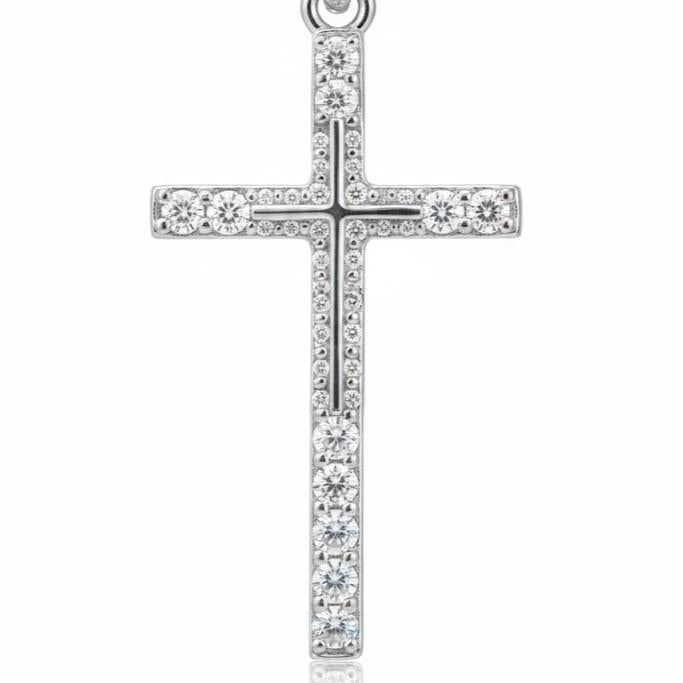 Collana Croce "Double Shine" in Cristalli