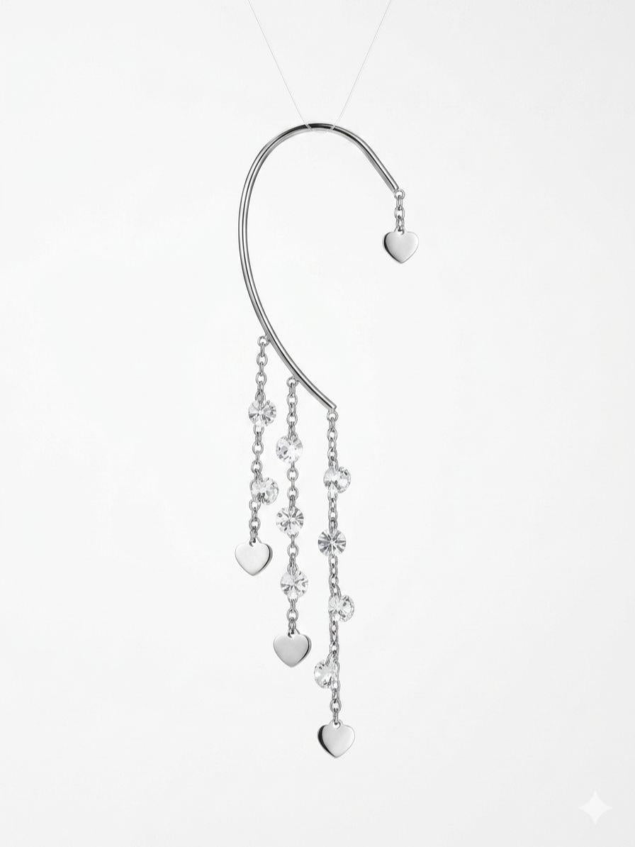 Cuff cascata di cuori in acciaio inossidabile